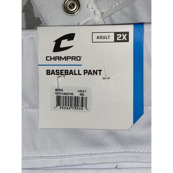 NEW Champro Adult Men's Open Bottom Relaxed Fit Solid Baseball Pants Sz 2X XXL - Picture 4 of 10